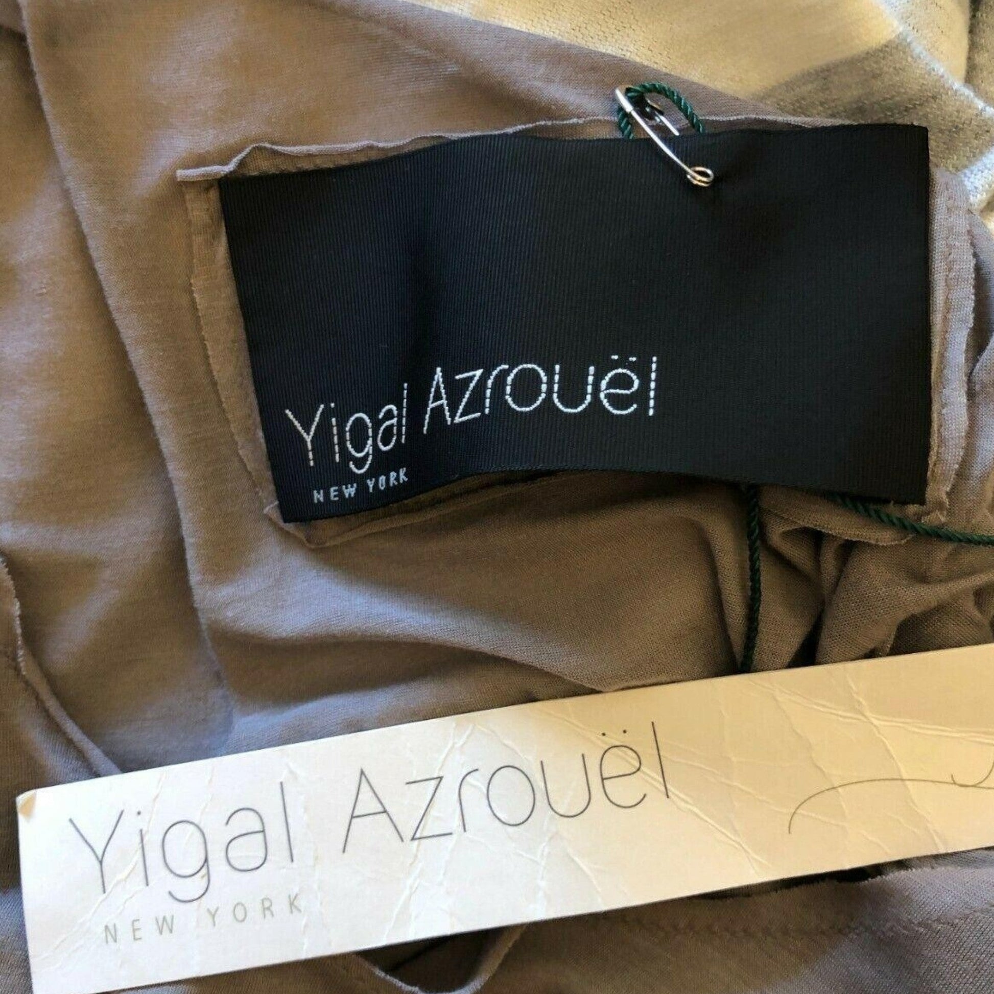 Yigal Azrouël Ivory & Grey Stripe Cotton & Wool Dress UK 8 US 4 EU 36 - Timelessfashions