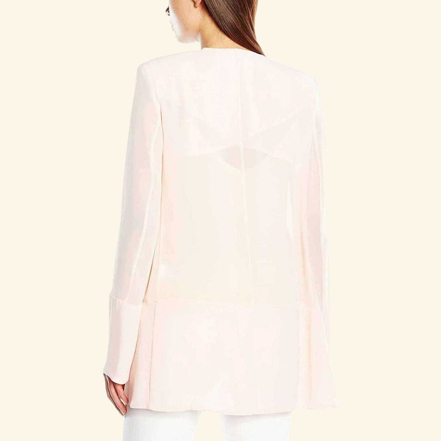 French Connection Shimmer Spell Semi-Sheer Jacket, Pink UK 12 US 8 EU 40 - Timelessfashions