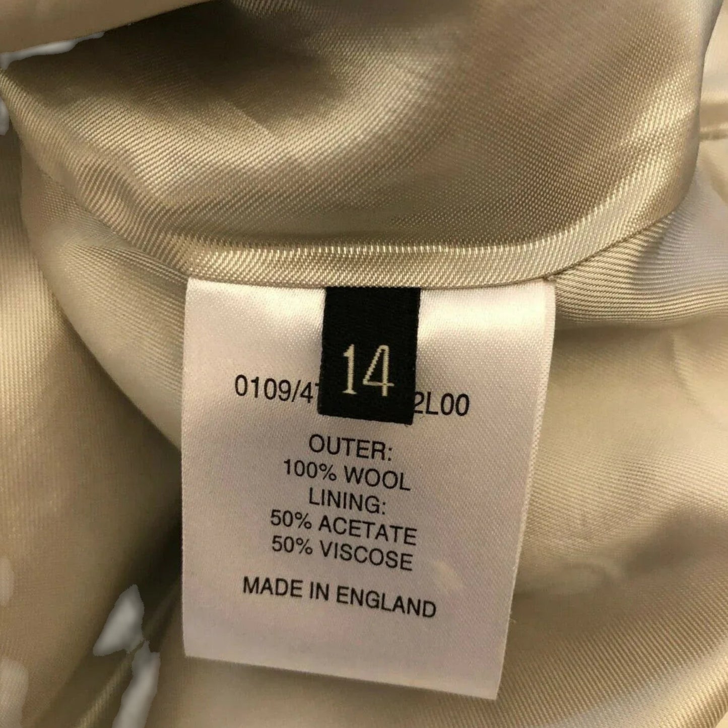 Hobbs Beige Wool Box Jacket UK 14 US 10 EU 42 - Timelessfashions