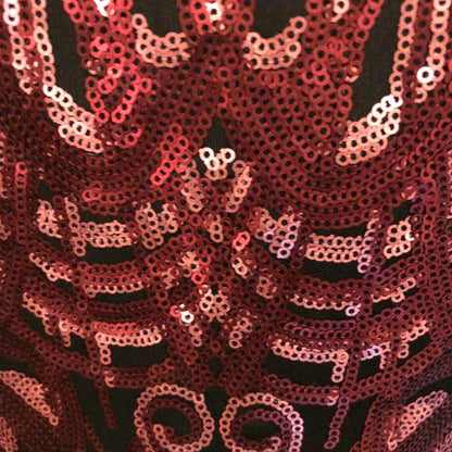 MIchaela Louisa Black & Red Sequin Silhouette Dress UK 16 US 12 EU 44 - Timelessfashions