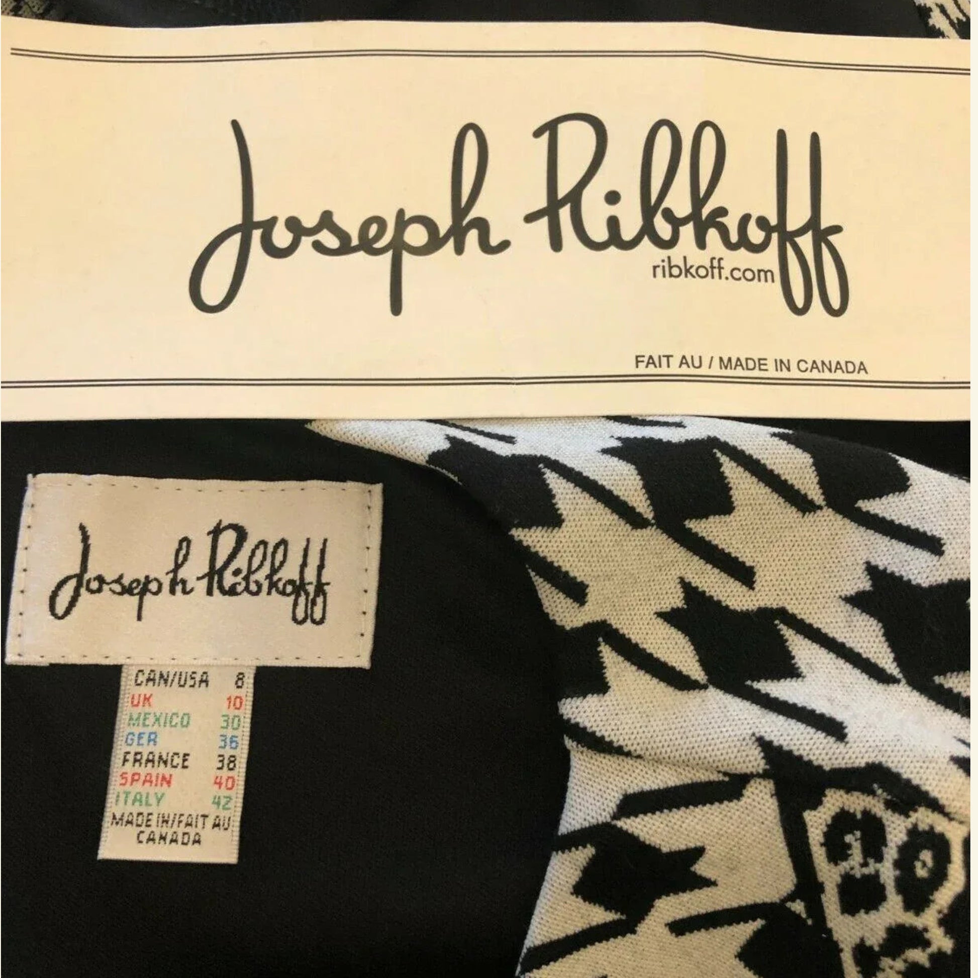 Joseph Ribkoff Black & White Cold Shoulder Dress UK 10 US 6 EU 38 - Timelessfashions