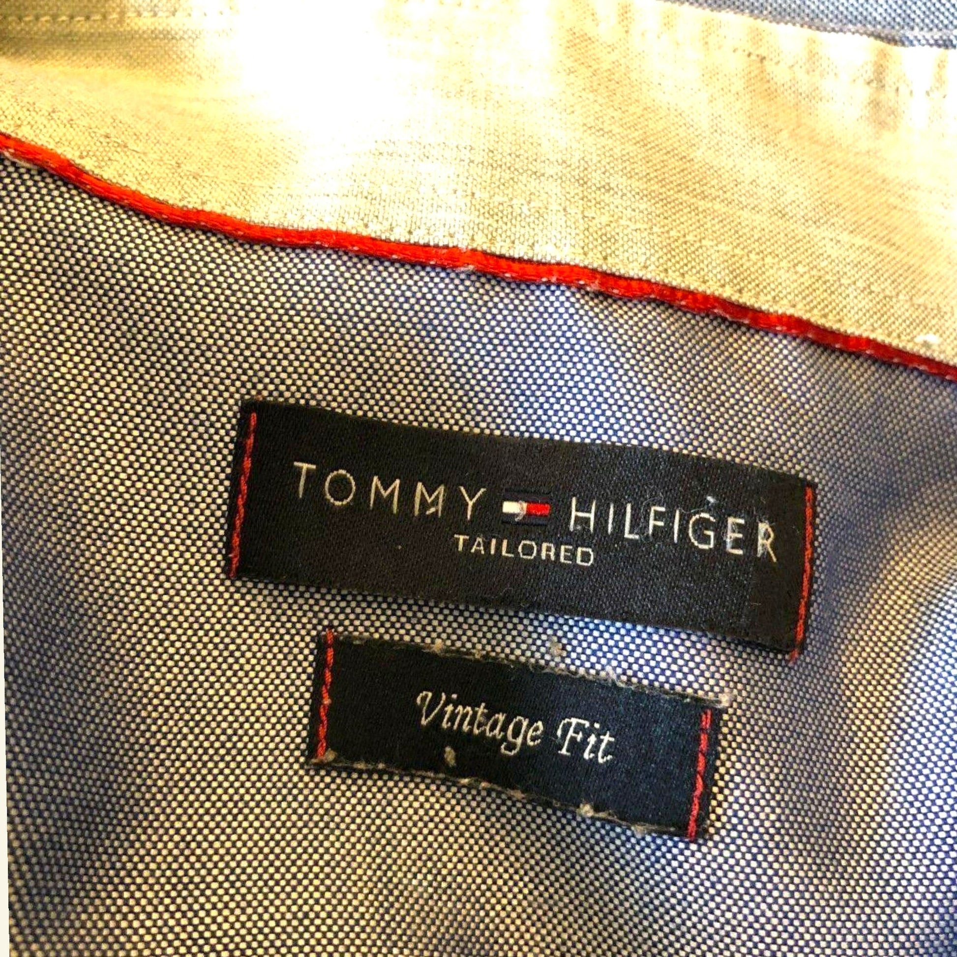 Tommy Hilfiger Men's Mid Blue Elbow Patch Long Sleeve Shirt Size 40 15 3/4" - Timelessfashions