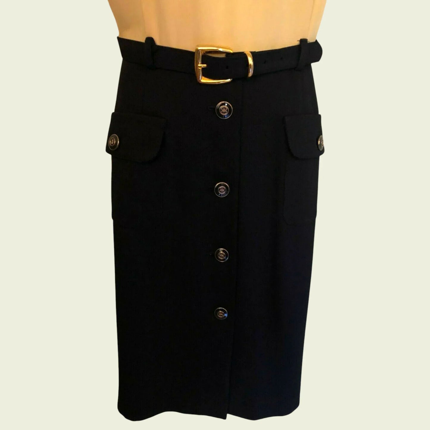 Joseph Ribkoff Vintage Yellow & Navy Short Sleeve Belted Dress UK 16 US 12 EU 44 - Timelessfashions