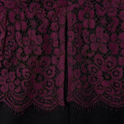 L.K. Bennett Isolde Peplum Cherry & Black  Dress UK 12 US 8 EU 40