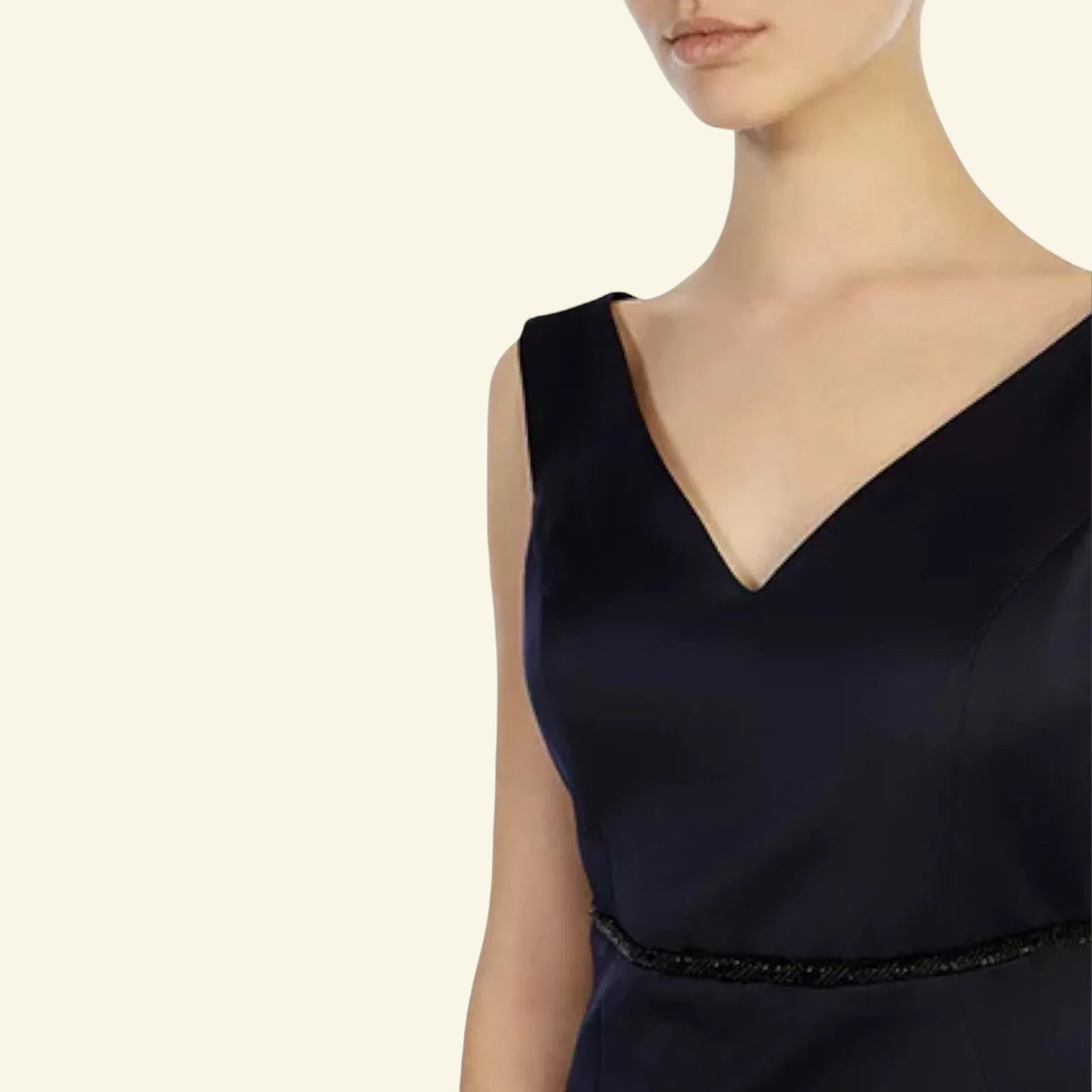 Coast Navy Blue Satin Leticia Heart Neckline Dress UK 10 US 6 EU 38 - Timelessfashions