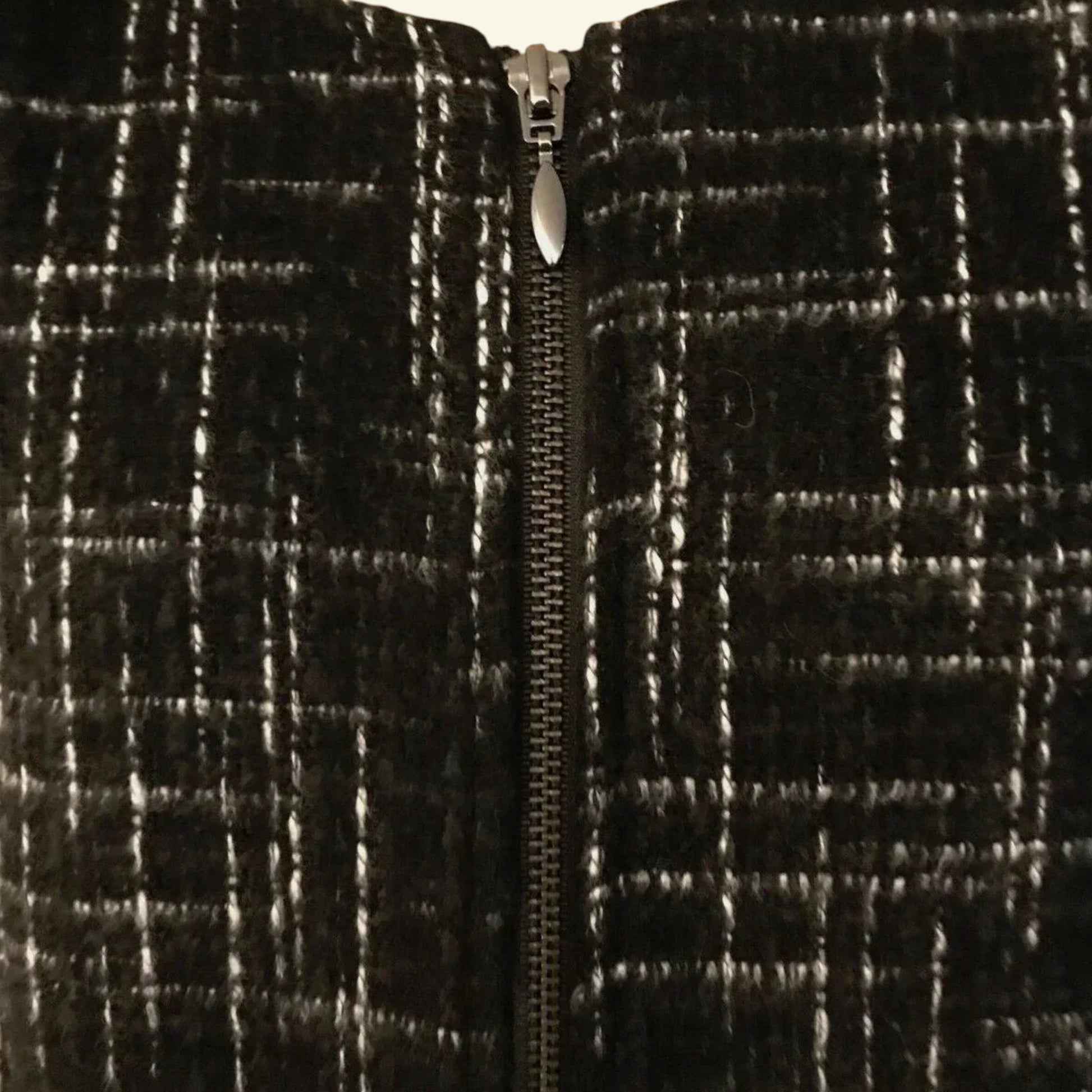 Paul Costelloe Black & White Vintage Zip Wool Blend Jacket UK 16 US 12 EU 44 - Timelessfashions
