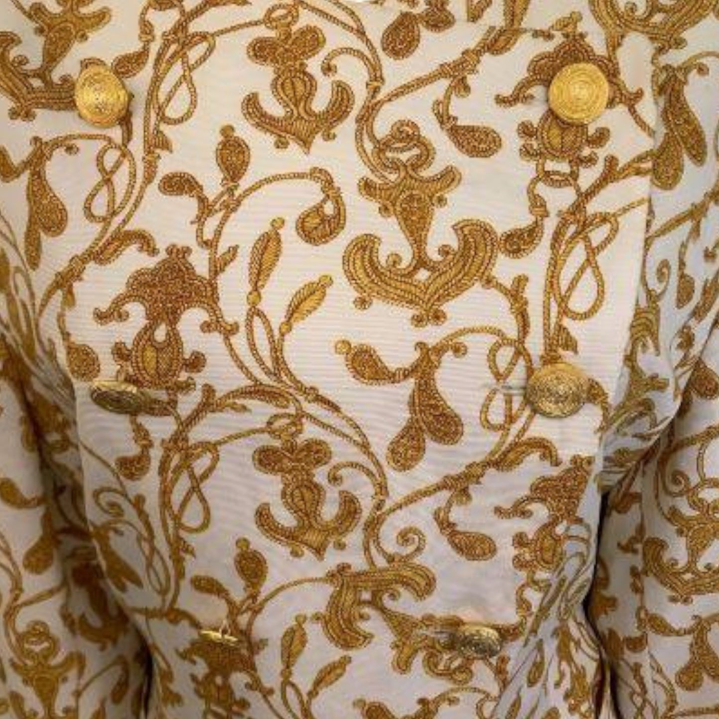 Wolfgang Kaiser Vintage Colette Cream & Gold Cotton Jacket UK 12 US 8 EU 40 - Timelessfashions