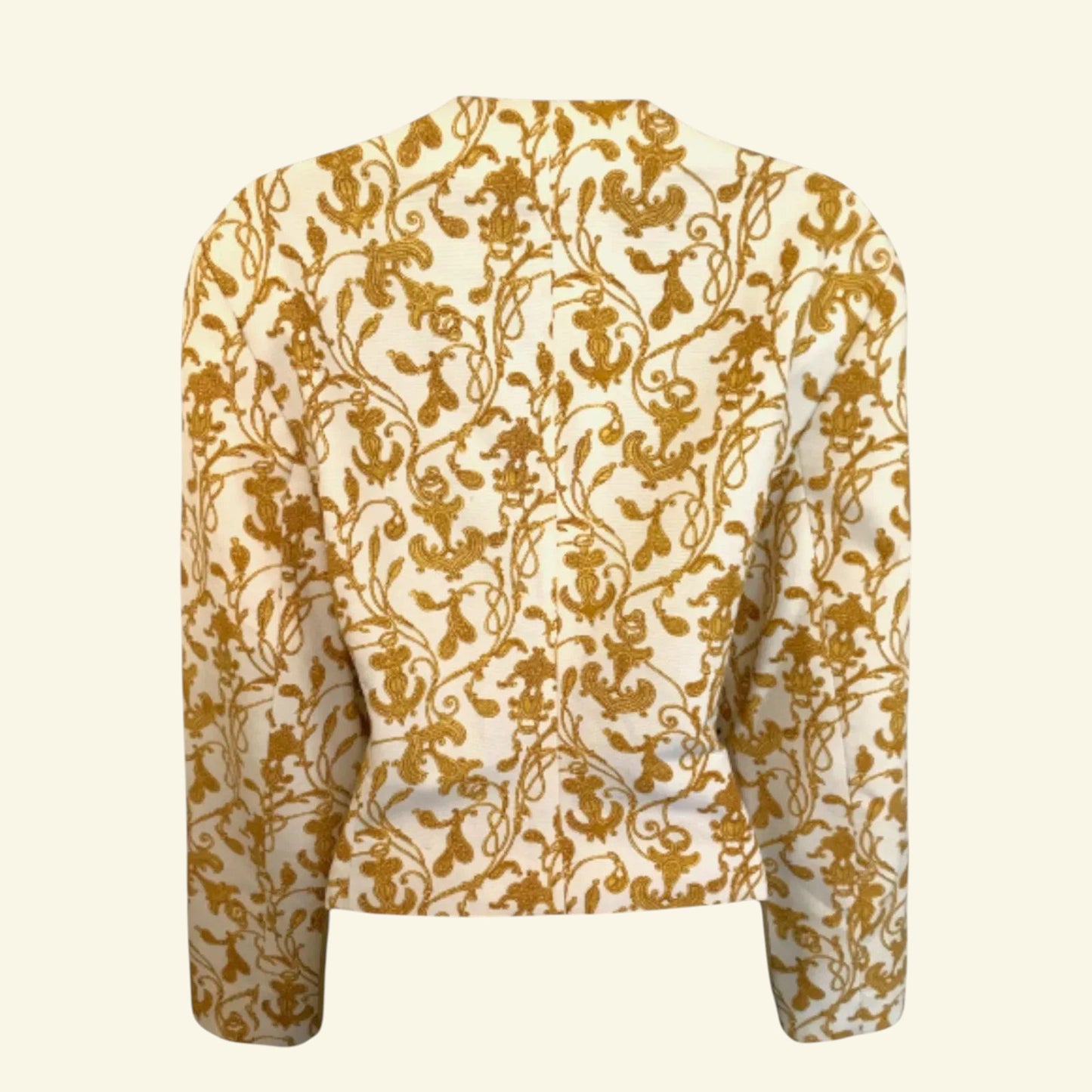 Wolfgang Kaiser Vintage Colette Cream & Gold Cotton Jacket UK 12 US 8 EU 40 - Timelessfashions