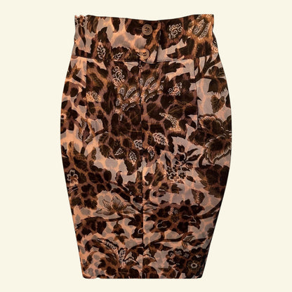 Sportmax Max Mara Vintage Brown Floral Mesh Mini Skirt UK 10 US 6 EU 38 IT 42 - Timelessfashions