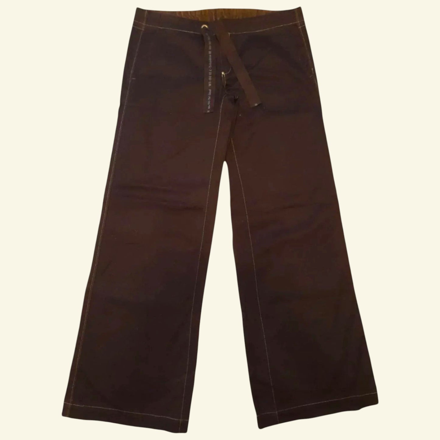 Diesel Deston Pants Brown Cotton Low Rise Flared Work Pants UK 14 US 10 EU 42 - Timelessfashions