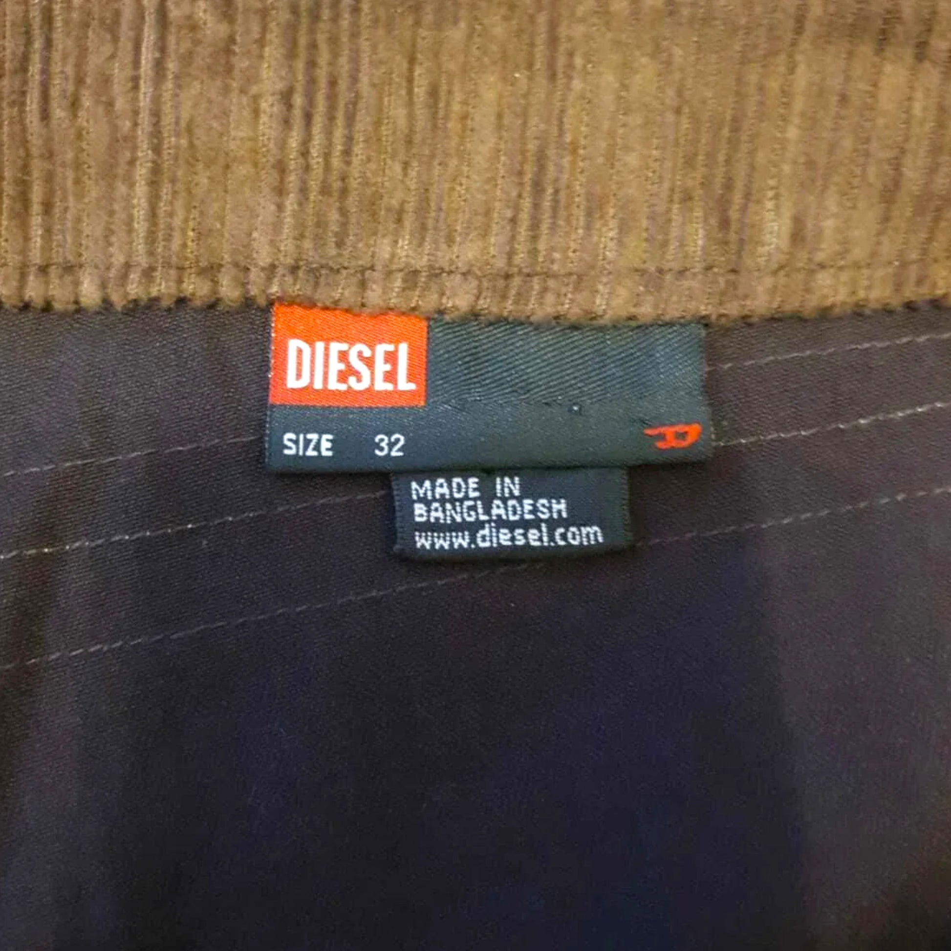 Diesel Deston Pants Brown Cotton Low Rise Flared Work Pants UK 14 US 10 EU 42 - Timelessfashions