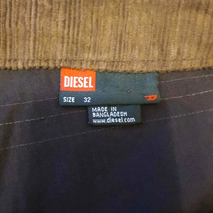 Diesel Deston Pants Brown Cotton Low Rise Flared Work Pants UK 14 US 10 EU 42 - Timelessfashions