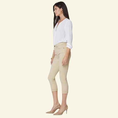 Pomodoro Sand Cotton Cropped Stretch Jeans UK 18 US 14 EU 46 - Timelessfashions
