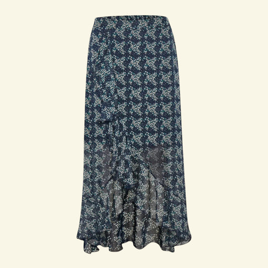 Karen By Simonson Havana Ruffle Skirt, Navy UK 16 US 12 EU 44 - Timelessfashions