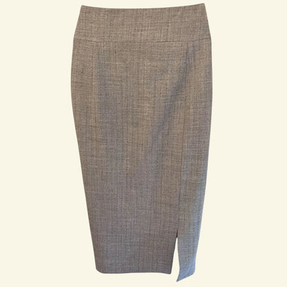 Zapa Grey Lightweight Viscous/Wool Blend Pencil Skirt UK 12 US 8 EU 40 - Timelessfashions