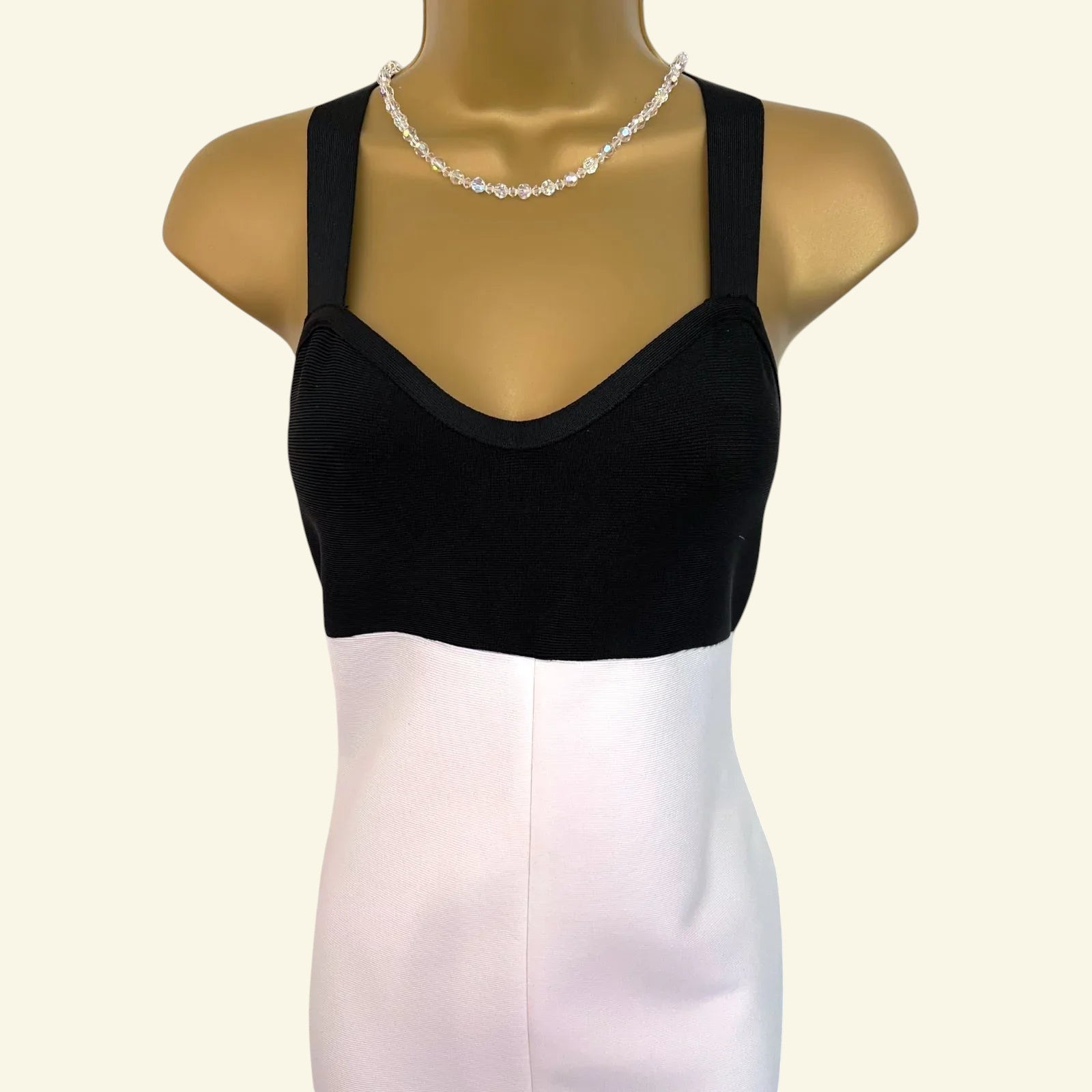 Coast Black & White Front Split Crossover Back Bodycon Dress UK 10/12 EU 38/40 - Timelessfashions
