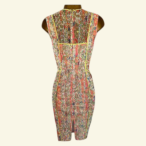 WHISTLES Florette MultiColoured Lace Sleeveless Summer Dress UK 8 US 4 EU 36 - Timelessfashions