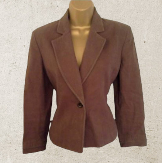 Joseph Khaki Brown Cotton Mix Jacket Blazer UK 10/12 US 6/8 EU 38/40 Timeless Fashions