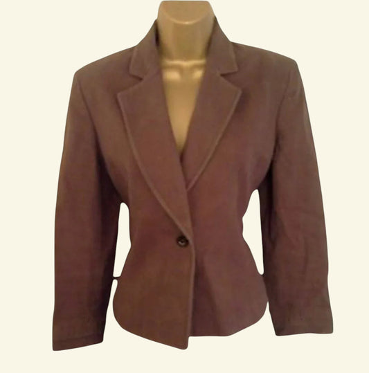Joseph Khaki Brown Cotton Mix Jacket Blazer UK 10/12 US 6/8 EU 38/40 - Timelessfashions