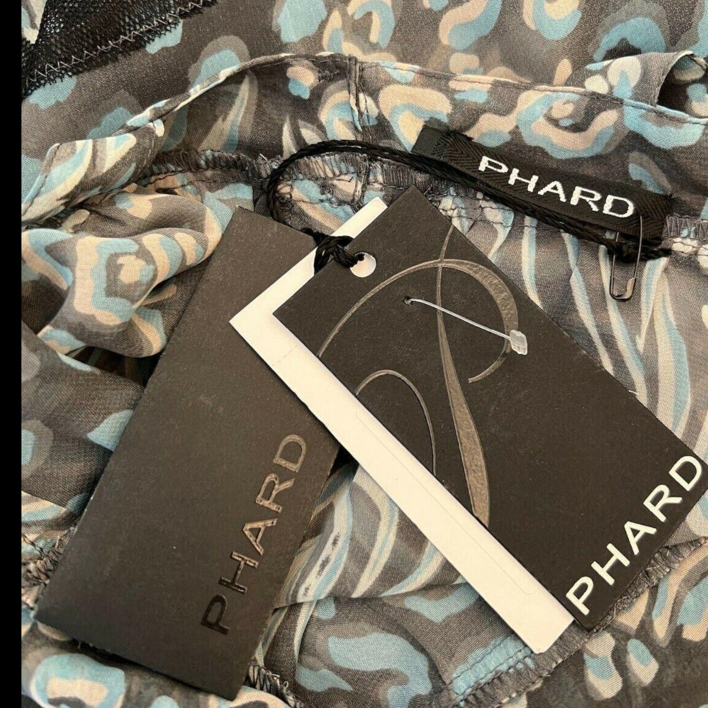 Phard Blue & Grey Chiffon Cami Top Size M Approx UK 8/10 US 4/6 EU 36/38 - Timelessfashions