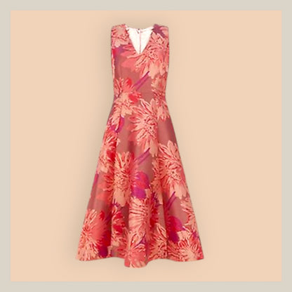 Monsoon Pink Posey Ladies Fit & Flare Jacquard Dress UK 8 US 4 EU 36 Timeless Fashions