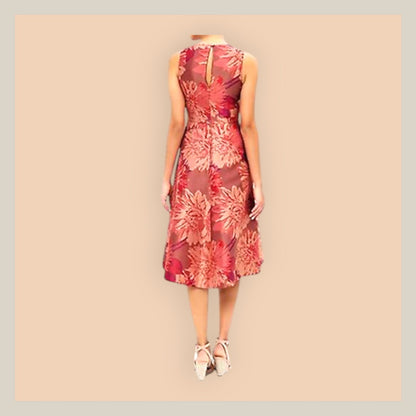 Monsoon Pink Posey Ladies Fit & Flare Jacquard Dress UK 8 US 4 EU 36 Timeless Fashions