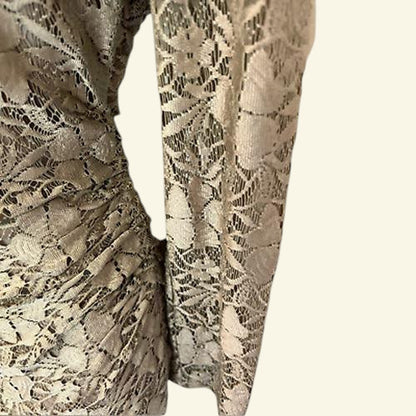 Reiss Donatella Champagne Lace Bodycon Dress UK 10 - Timelessfashions