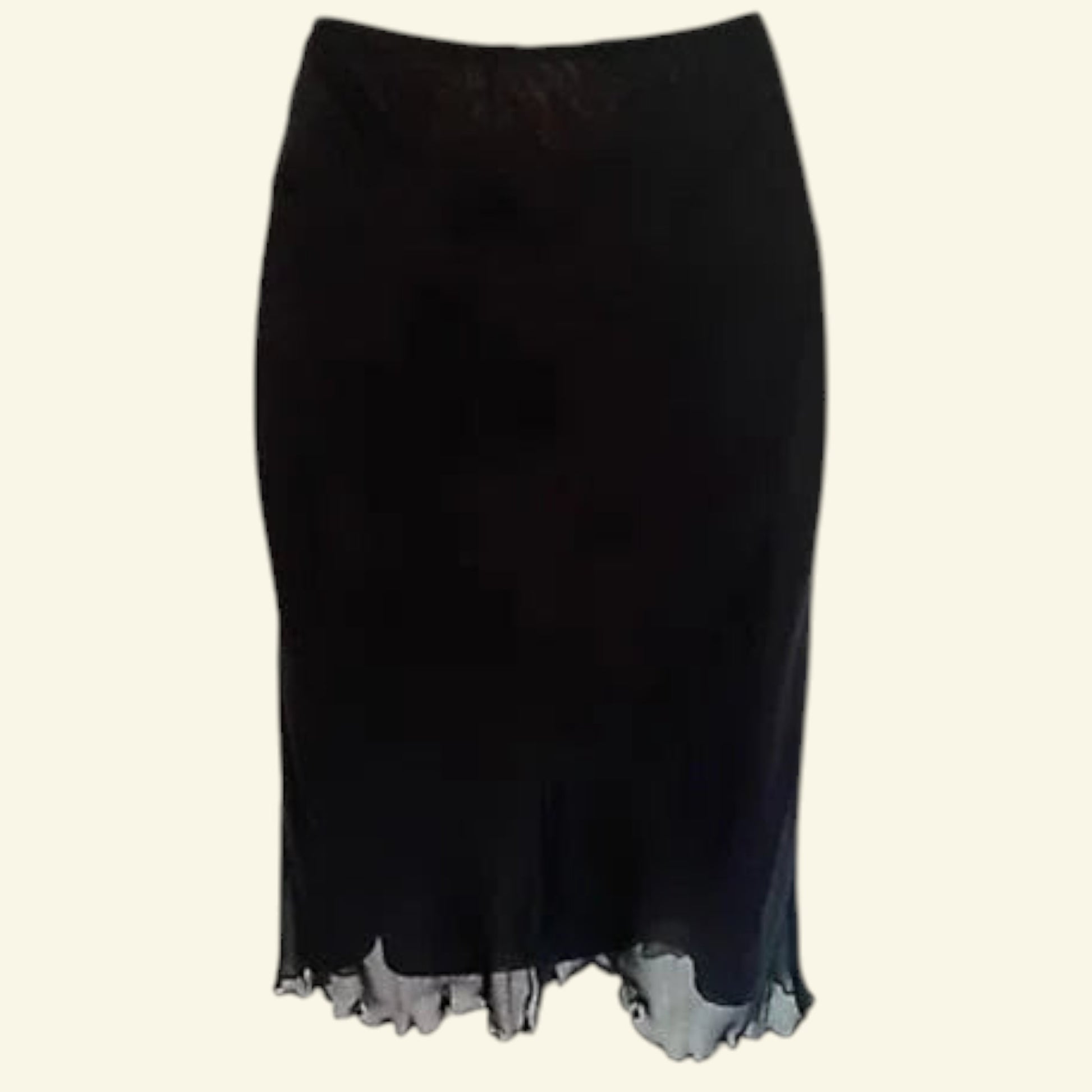 Valentino Jeans Womens Black & White Floral Chiffon Skirt UK 14 EU 40 US 8 IT 46 - Timelessfashions