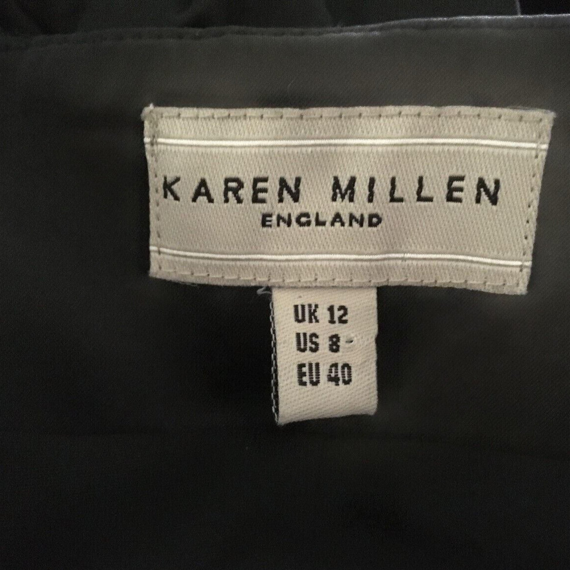 Karen Millen Black Satin Diamanté Bow Dress UK 12 US 8 EU 40 - Timelessfashions