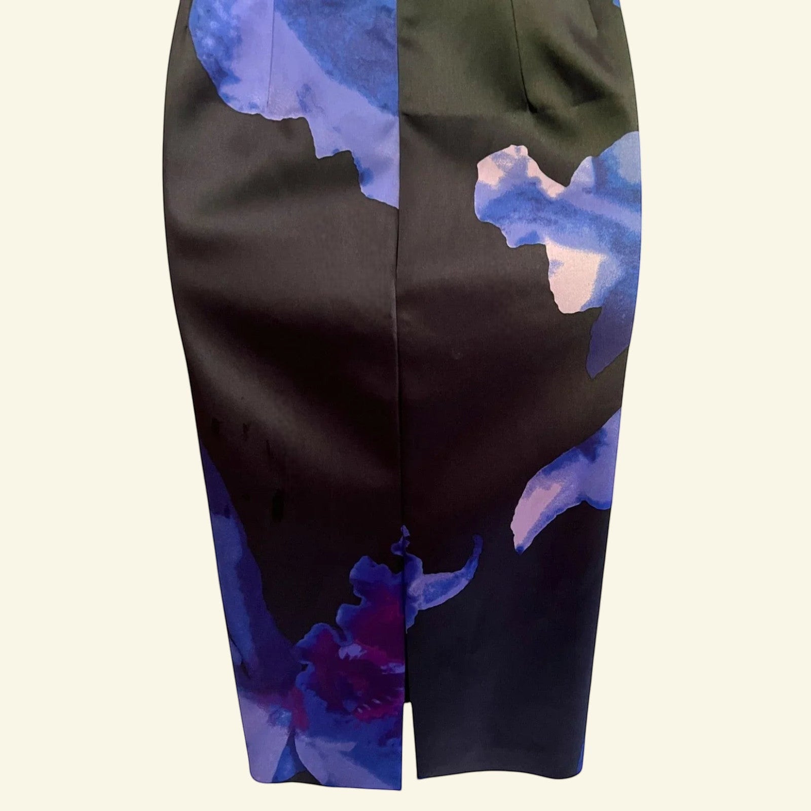 Coast Black & Blue Floral Satin Sleeveless Dress UK 10 US 6 EU 38 - Timelessfashions