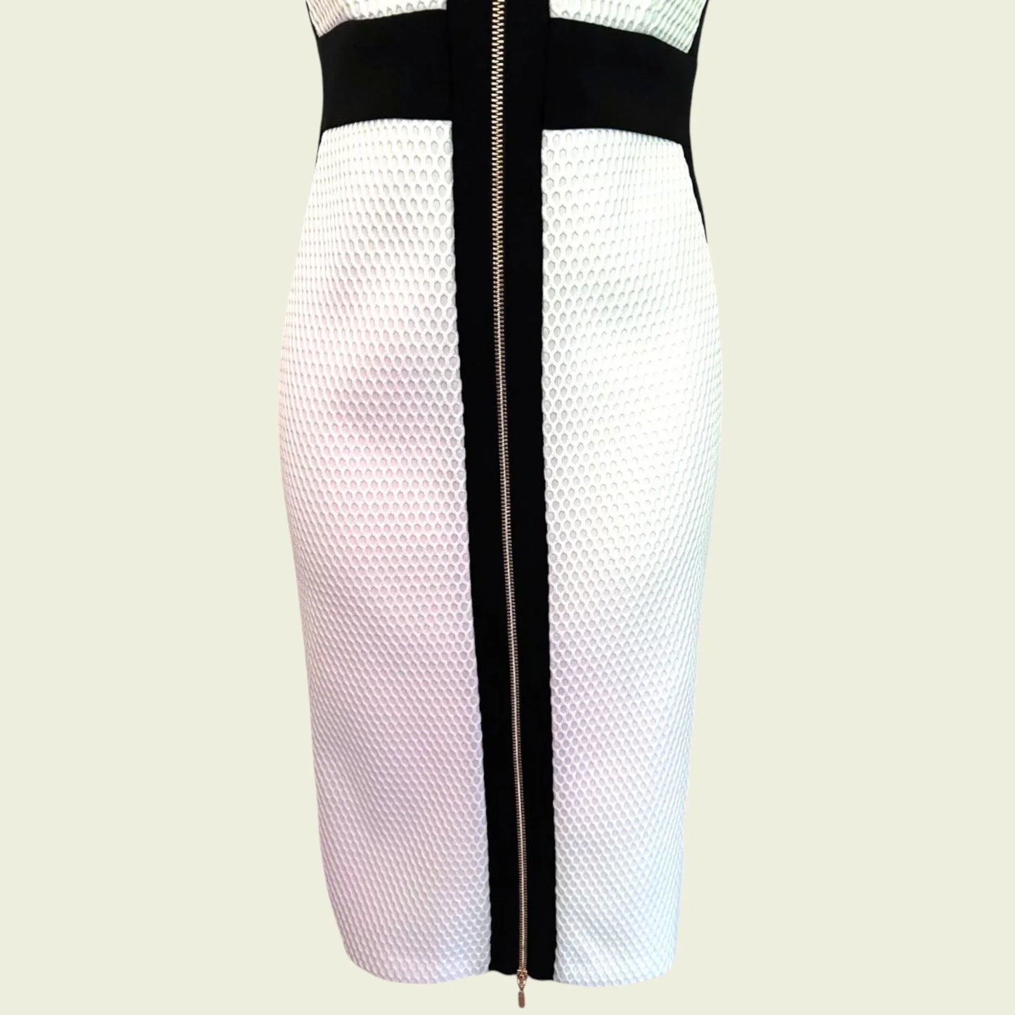 Frank Lyman Black & White Stretch Bodycon Dress UK 12 US 8 EU 40 - Timelessfashions