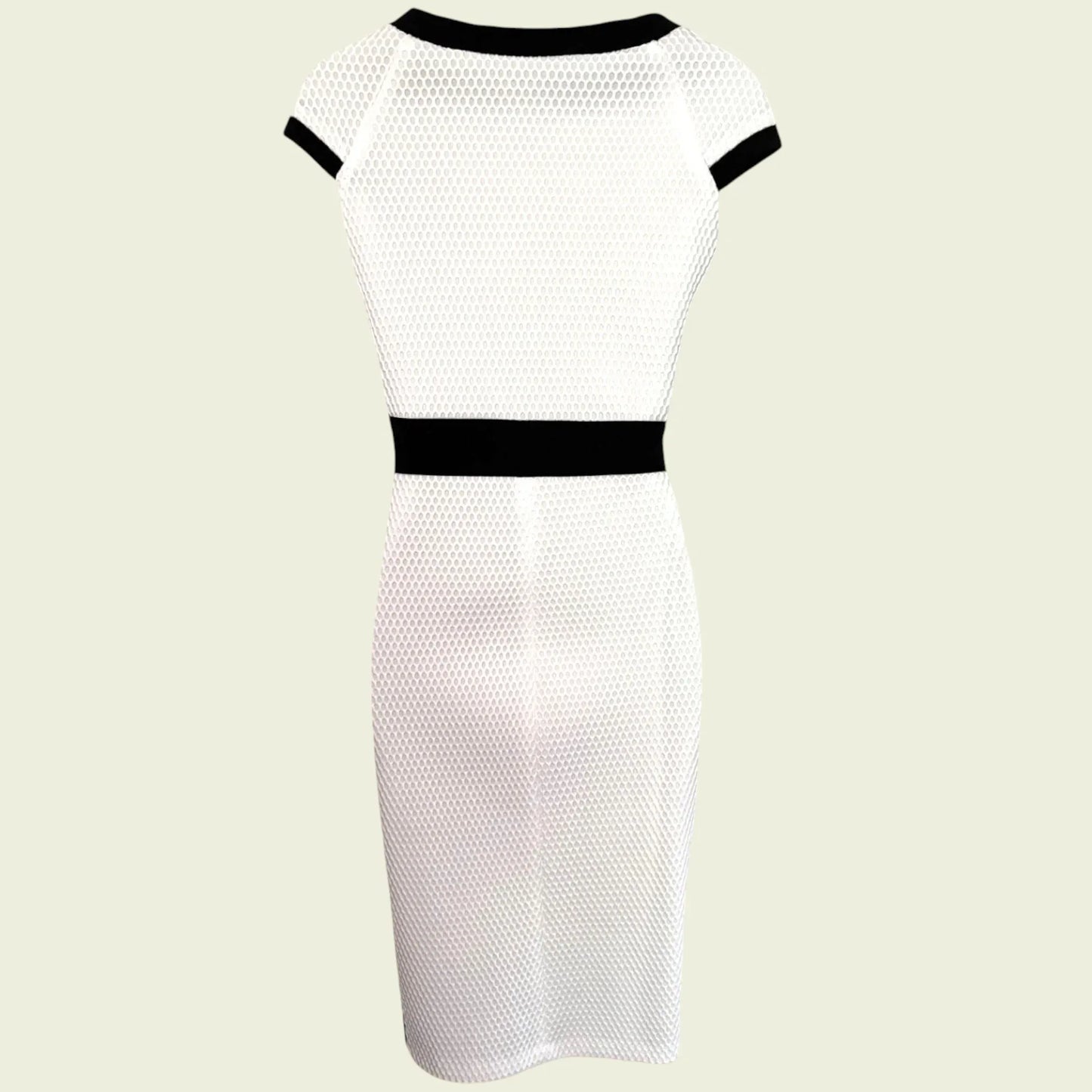 Frank Lyman Black & White Stretch Bodycon Dress UK 12 US 8 EU 40 - Timelessfashions