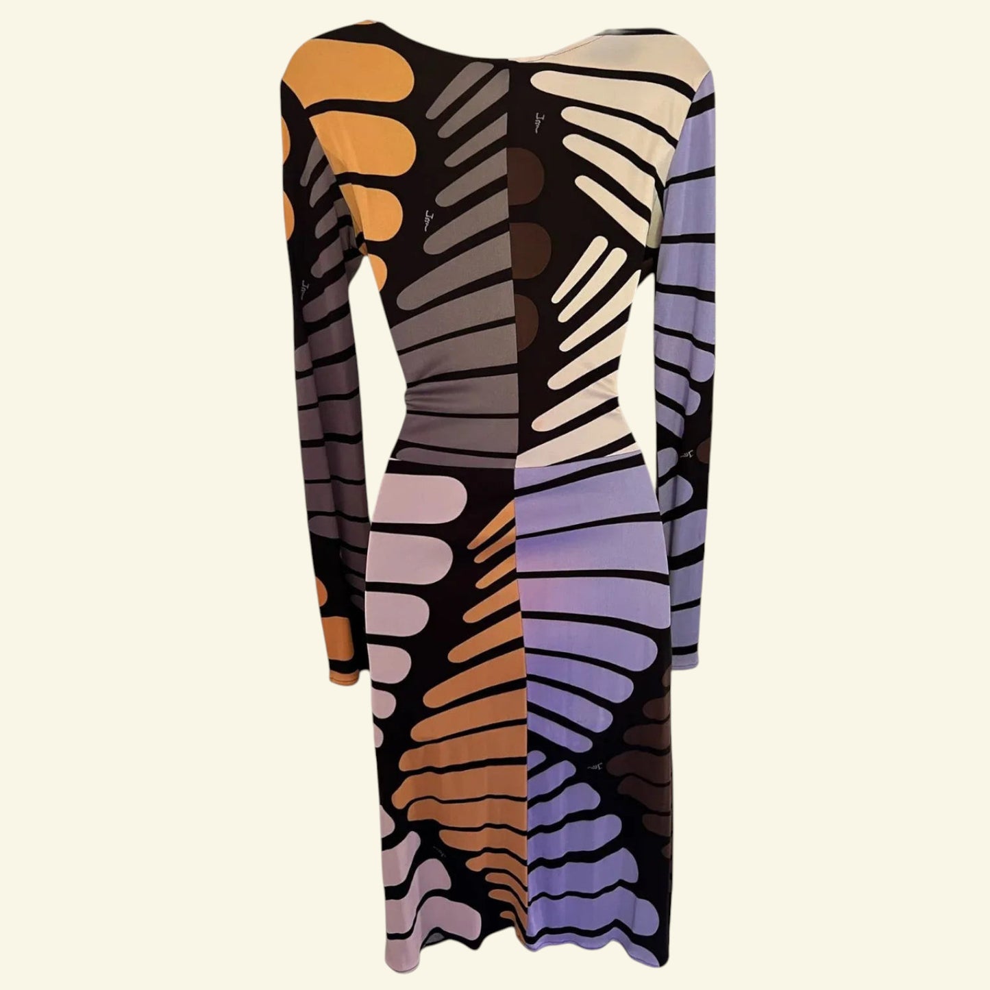 Issa London Women's Multicoloured Silk Jersey Long Sleeve Twist Dress UK 10 US 6 EU 38 - Timelessfashions