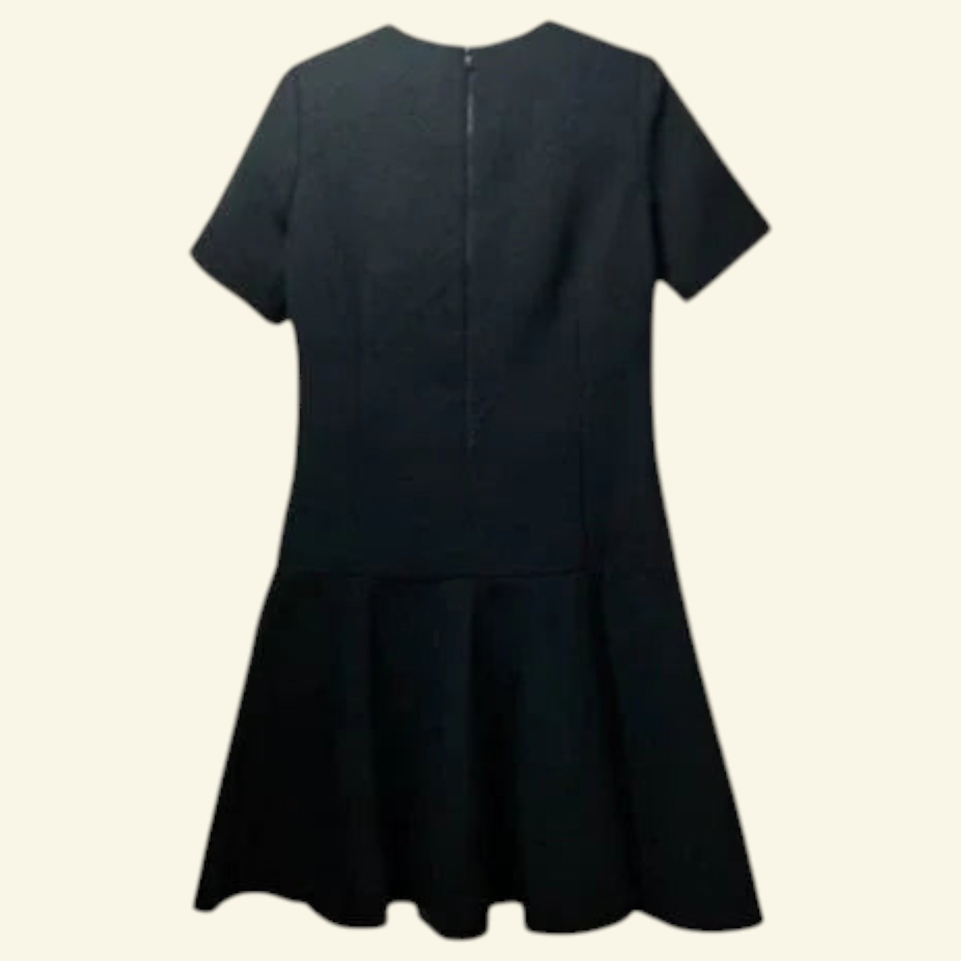 COS Black Short Sleeve Drop Waist Skater Dress UK 10 US 8 EU 38 - Timelessfashions