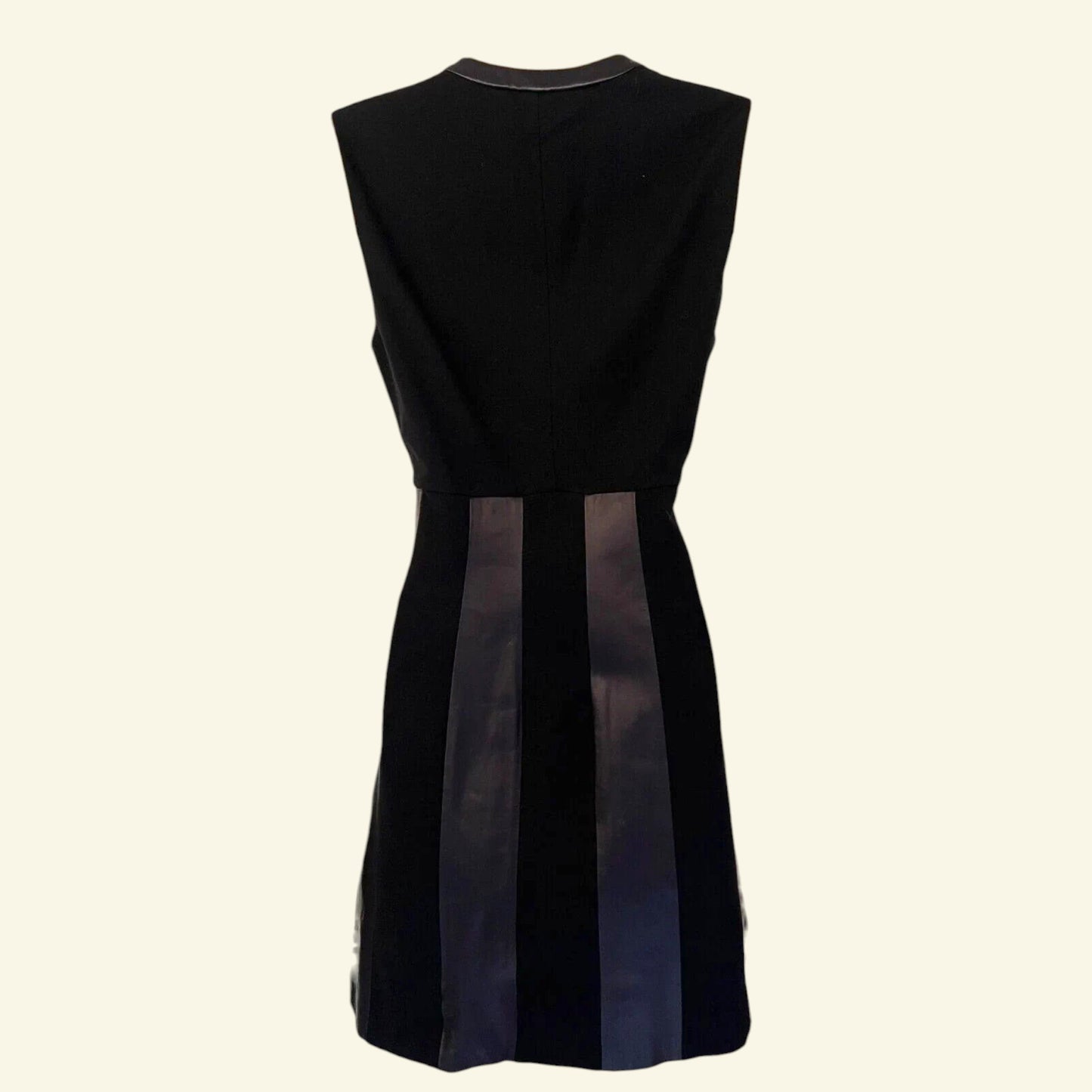Diane von Furstenberg Womens Black Ellie Leather Dress UK 10 US 6 EU 38 - Timelessfashions