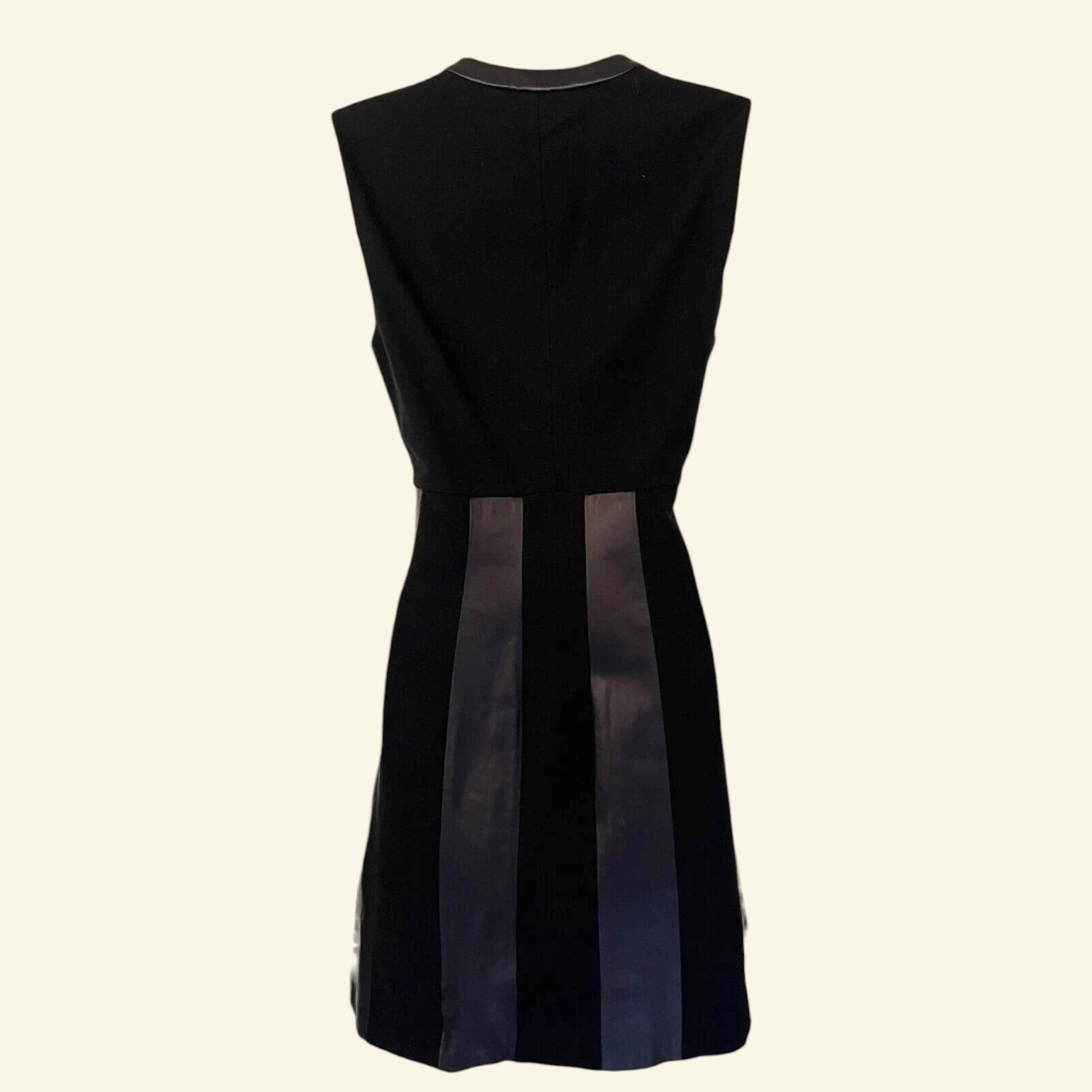Diane von Furstenberg Womens Black Ellie Leather Dress UK 10 US 6 EU 38 - Timelessfashions