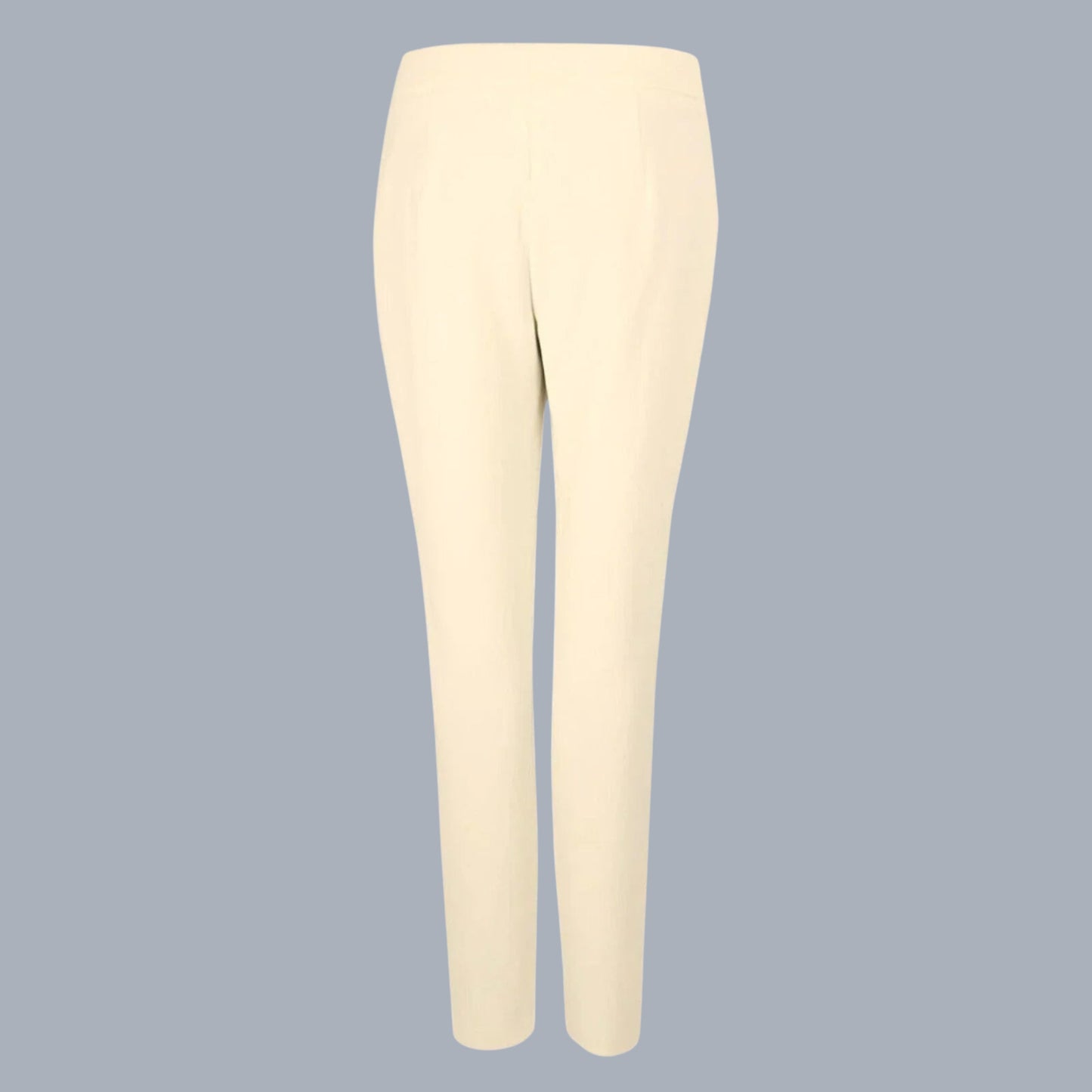 Marie Mero Cream Ladies Zip Pockets Tapered Stretch Trousers UK 16 US 12 EU 44 - Timelessfashions
