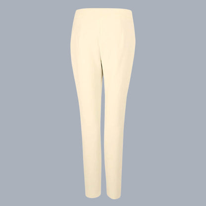 Marie Mero Cream Ladies Zip Pockets Tapered Stretch Trousers UK 16 US 12 EU 44 - Timelessfashions