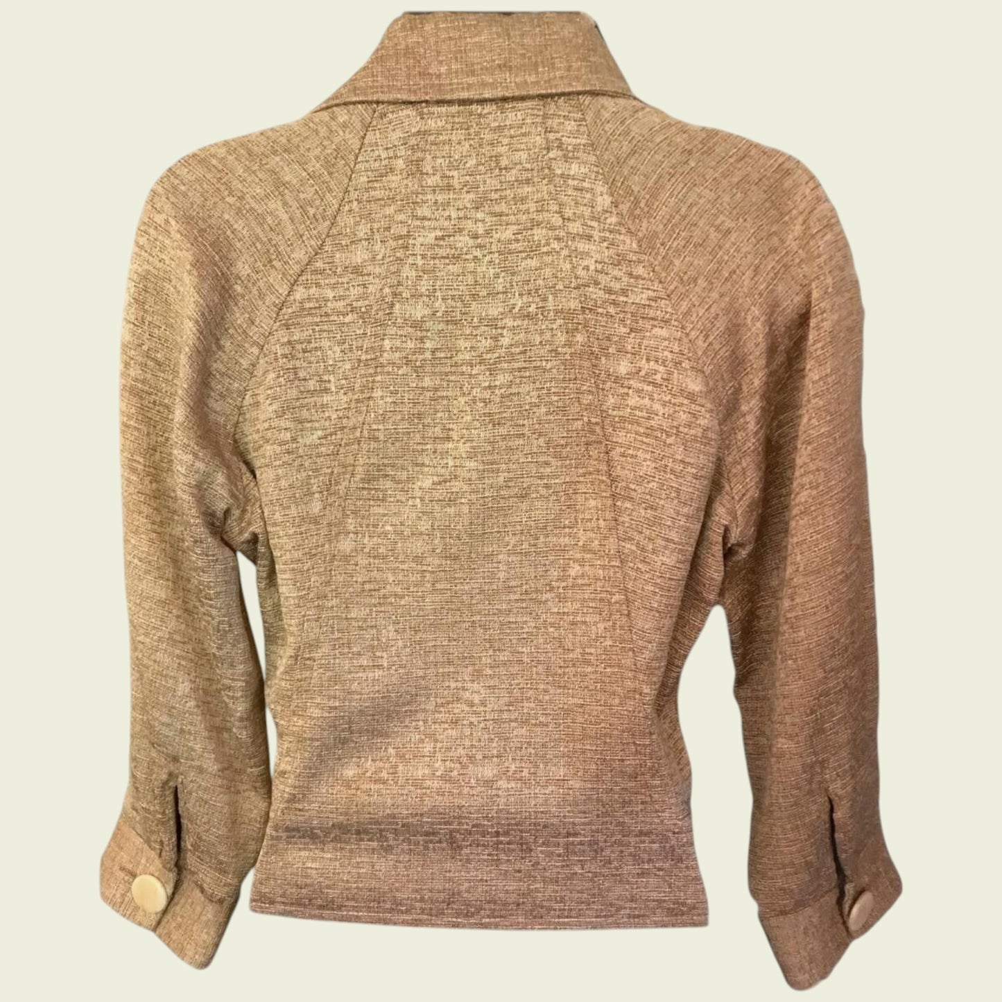 Brown textured jacket on a beige background