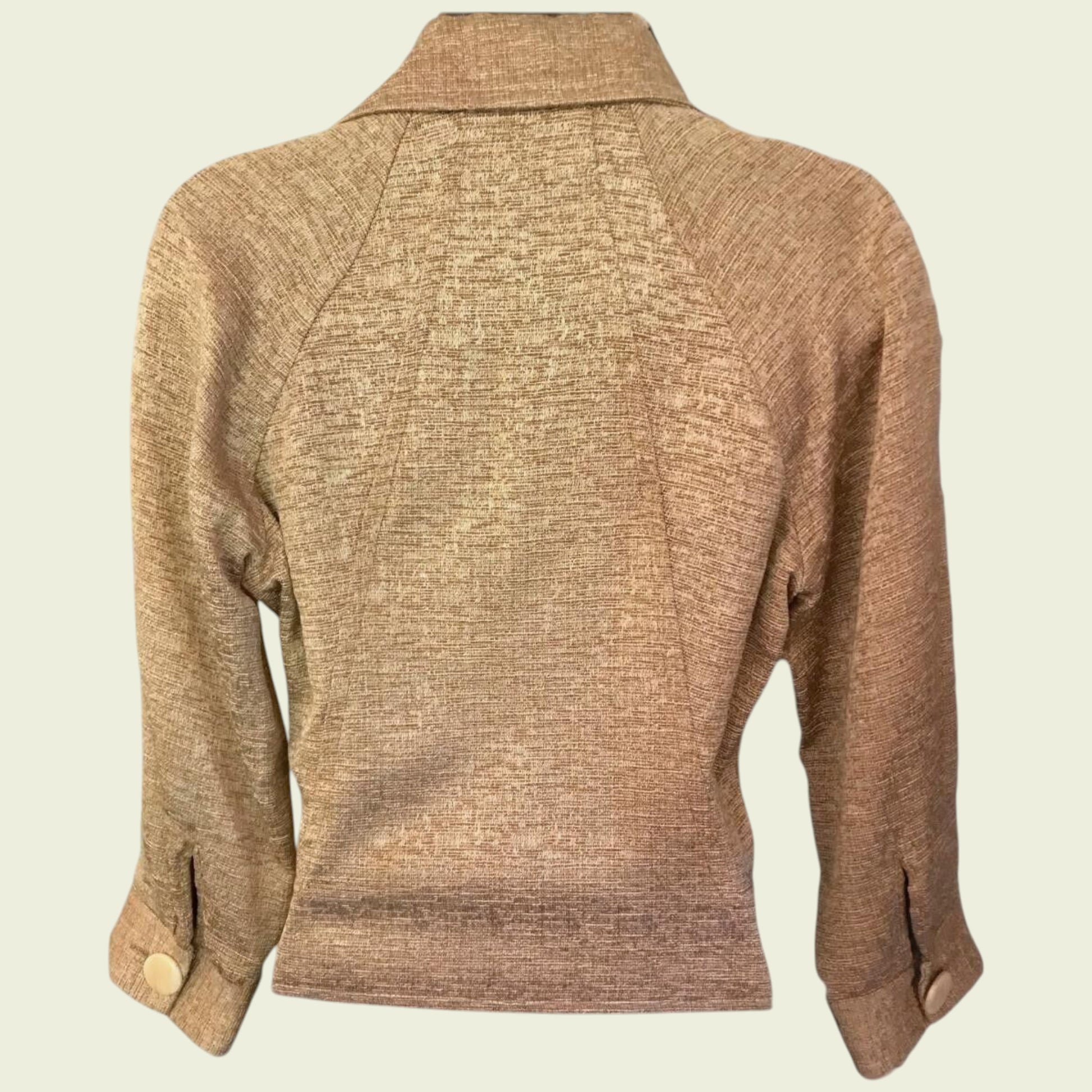 Brown textured jacket on a beige background