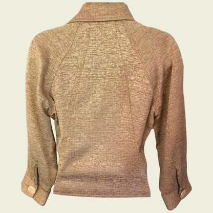 Brown textured jacket on a beige background