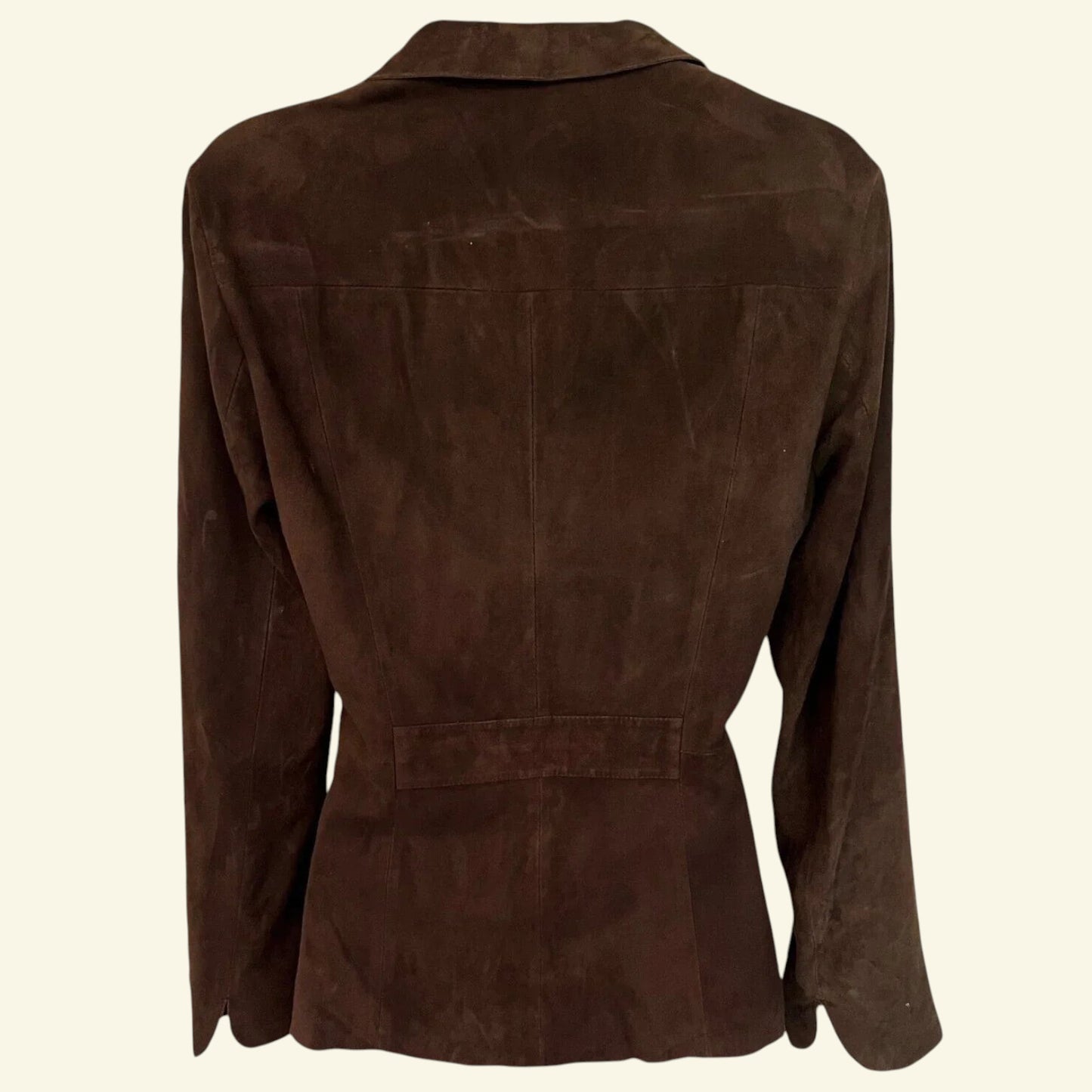 CN Vintage Butter Soft Chocolate Suede Jacket Size XS Approx UK 12 US 8 EU 40 - Timelessfashions