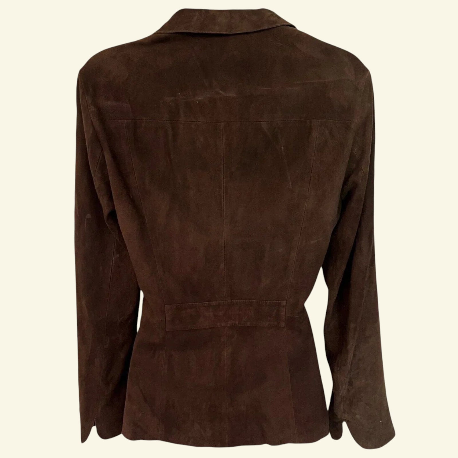 CN Vintage Butter Soft Chocolate Suede Jacket Size XS Approx UK 12 US 8 EU 40 - Timelessfashions