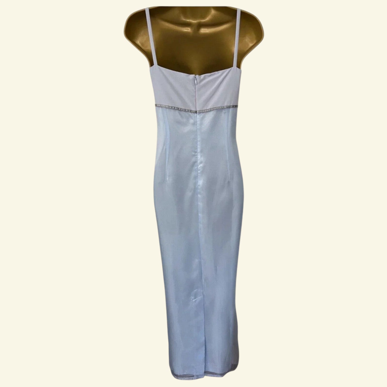 Zapa Ice Blue Long Organza Snowflake Dress UK 14 US 10 EU 42 - Timelessfashions
