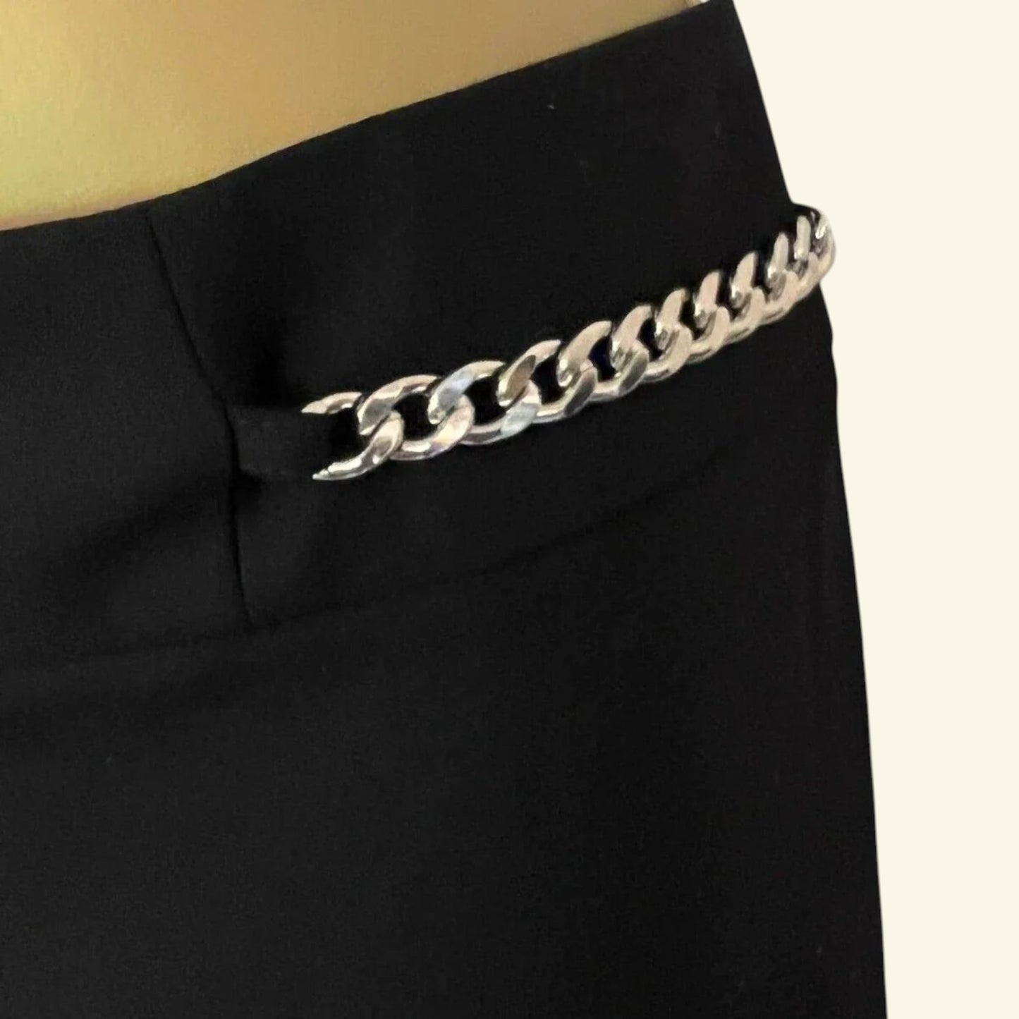 Michael Kors Black Tailored Trousers, Chain Detailing UK 12 US 4 EU 40 IT 44 - Timelessfashions