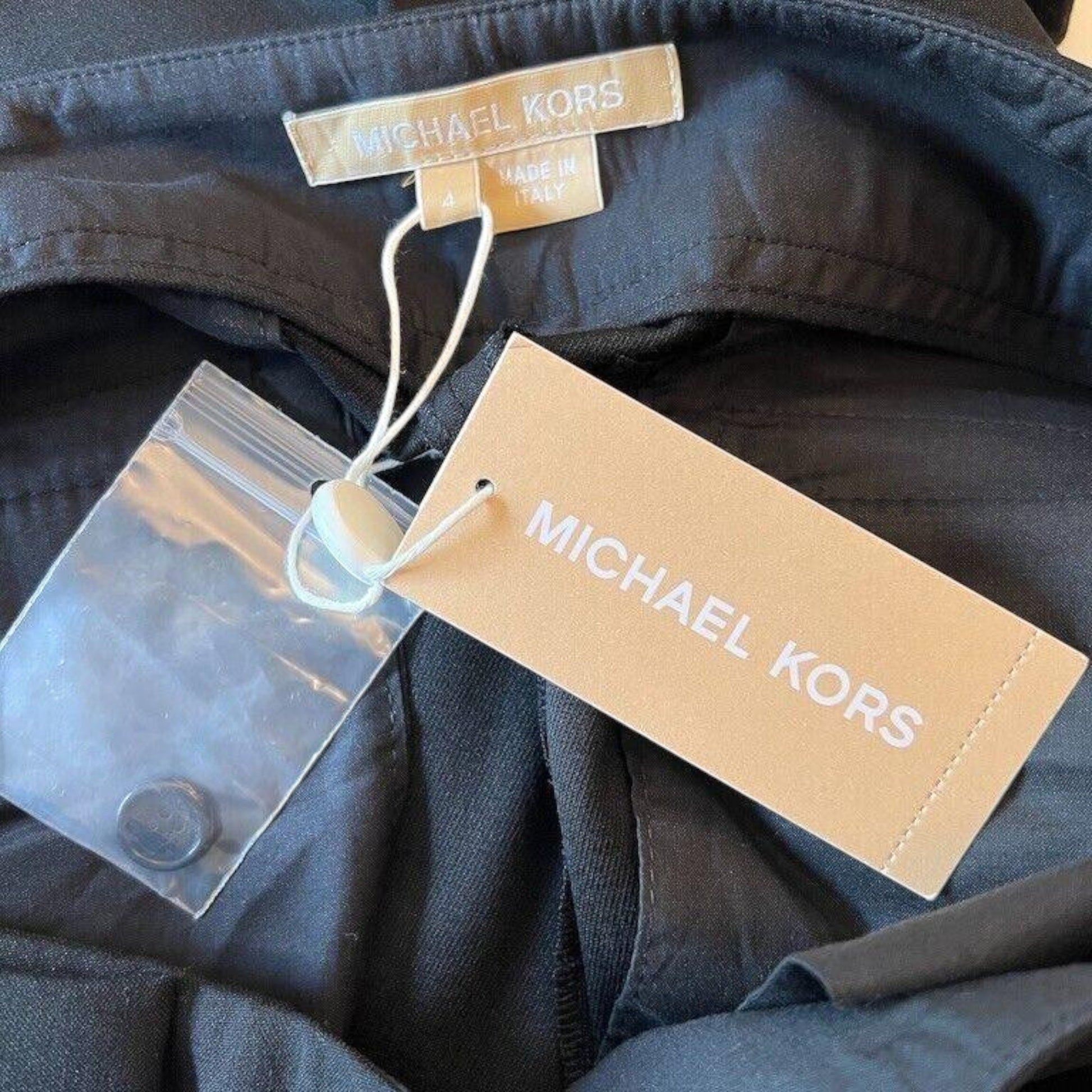 Michael Kors Black Tailored Trousers, Chain Detailing UK 12 US 4 EU 40 IT 44 - Timelessfashions