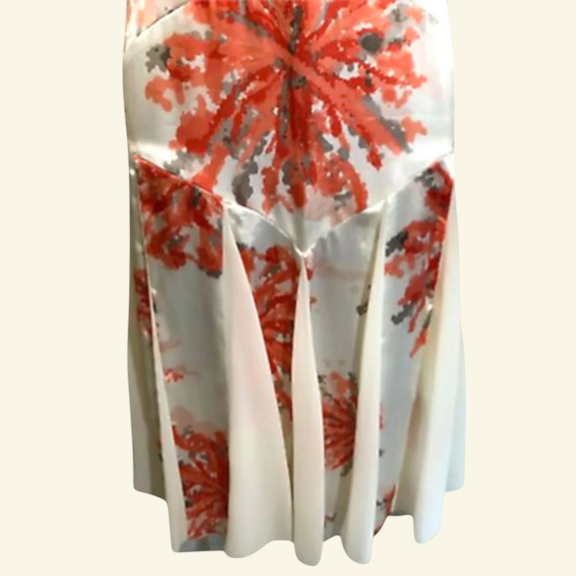 Amanda Wakeley Ivory & Peach Satin & Chiffon Summer Dress UK 8 US 4 EU 36 - Timelessfashions