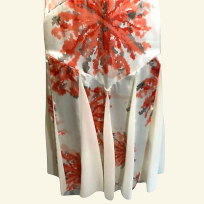 Amanda Wakeley Ivory & Peach Satin & Chiffon Summer Dress UK 8 US 4 EU 36 - Timelessfashions