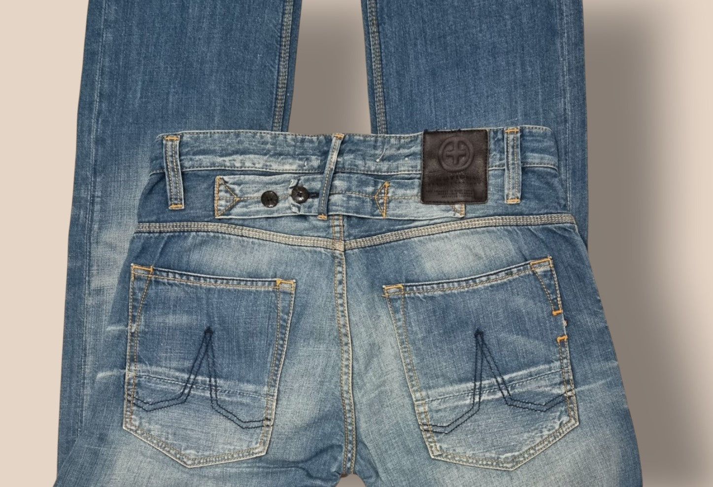 Kuyichi Daniel Men's Blue Regular Fit Straight Leg Faded Denim Jeans W34 L32 Timeless Fashions