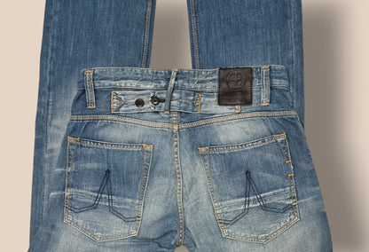 Kuyichi Daniel Men's Blue Regular Fit Straight Leg Faded Denim Jeans W34 L32 Timeless Fashions